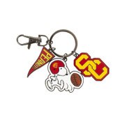 USC Trojans SC Interlock Snoopy Football Kick Dangler Keychain